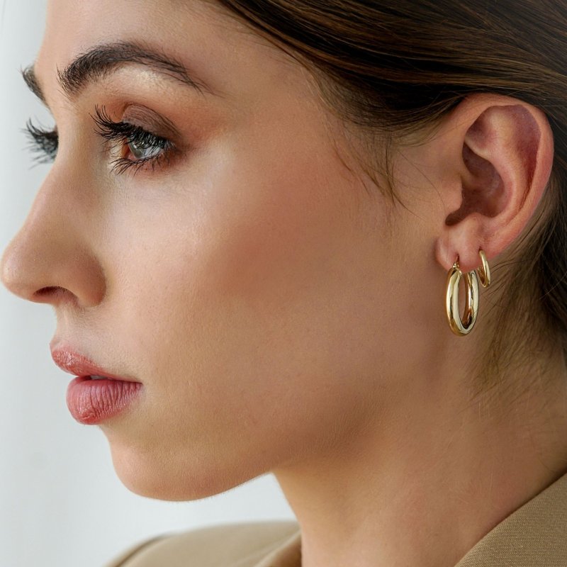 Odi Small Solid Gold Hoops